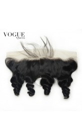 7A Full Lace Frontal Closure 13x4 Loose Curly  Virgin Brazilian Human Hair 